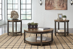 Best Furniture Outlet - Ashley Furniture - Roybeck Table (Set of 3) - Occasional Table Set (3/CN) / Light Brown/Bronze - T411-13