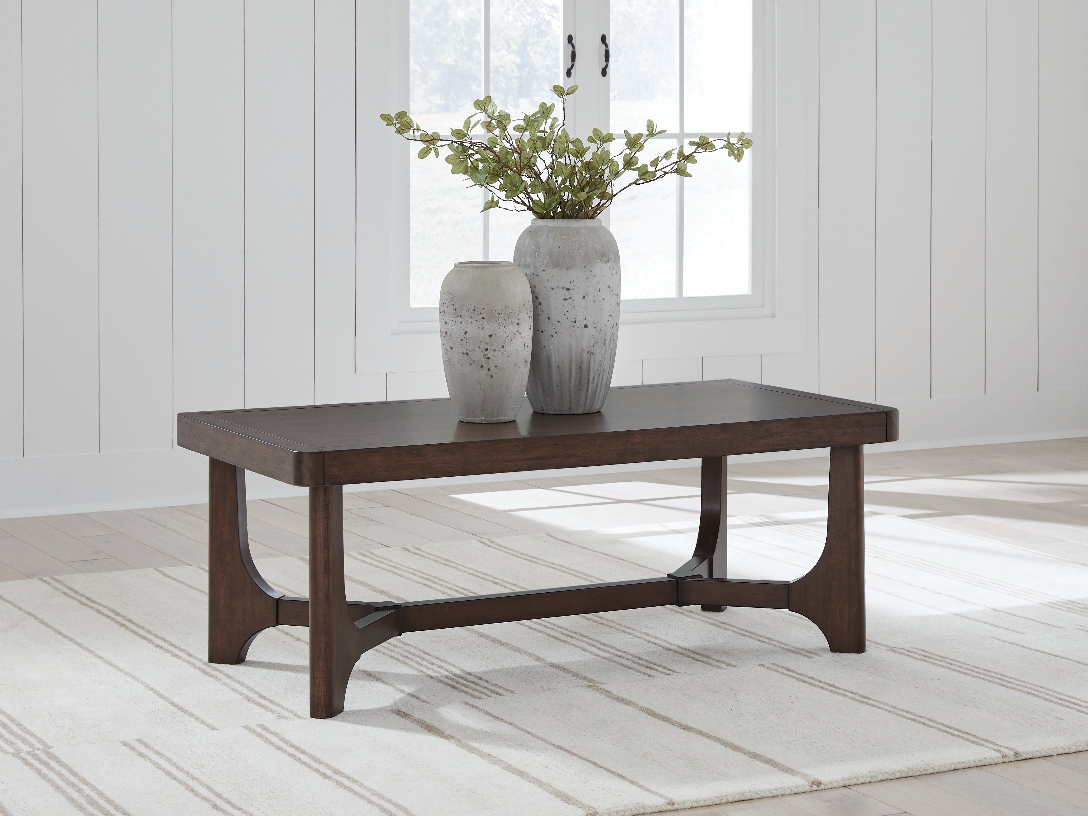 Best Furniture Outlet - Ashley Furniture - Korestone Coffee Table - Rectangular Cocktail Table / Dark Brown - T438-1