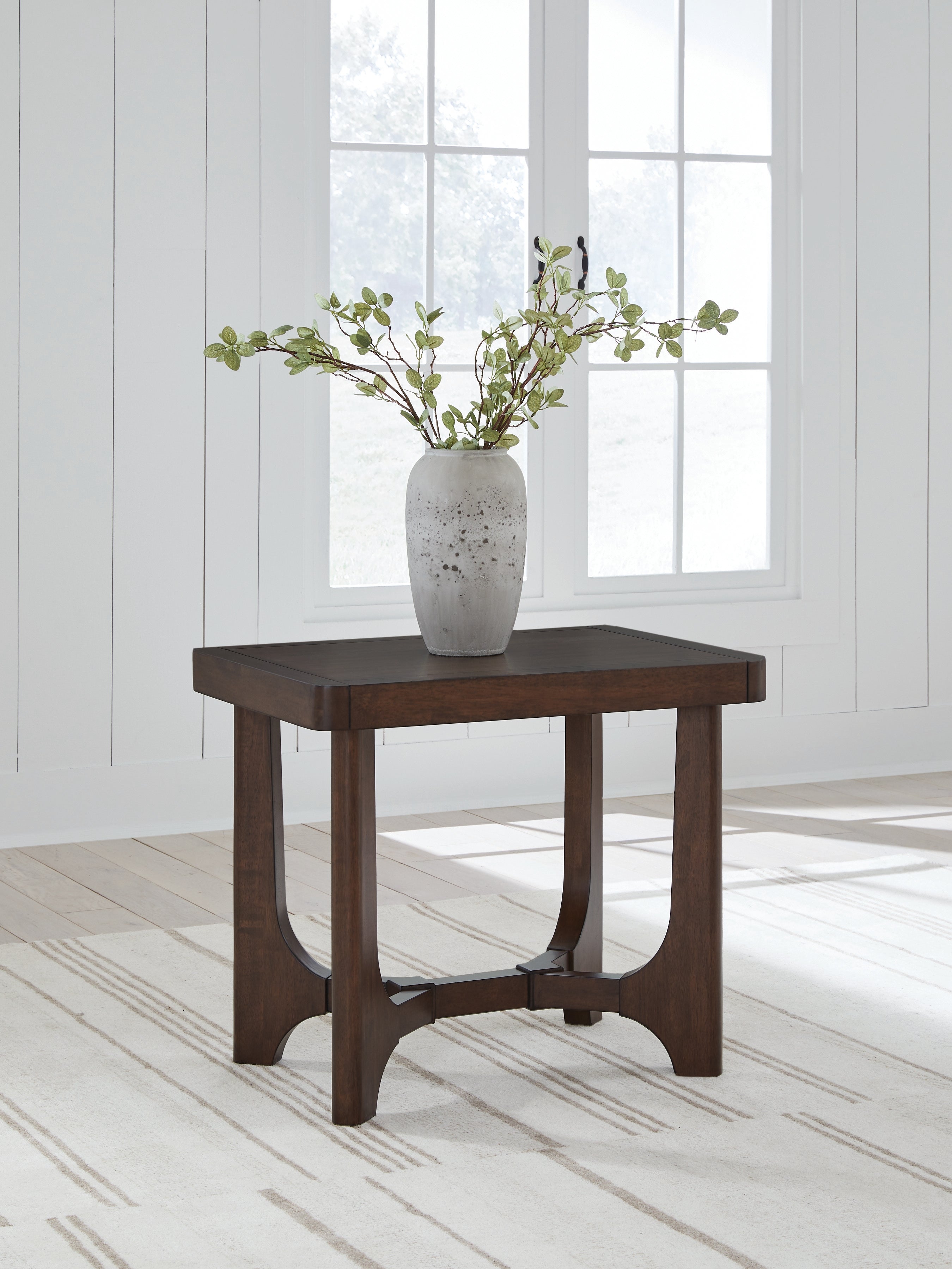 Best Furniture Outlet - Ashley Furniture - Korestone End Table - Rectangular End Table / Dark Brown - T438-3