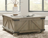 Best Furniture Outlet - Ashley Furniture - Aldwin Coffee Table With Storage - Cocktail Table with Storage / Gray - T457-20