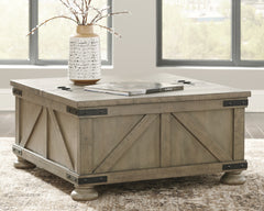 Best Furniture Outlet - Ashley Furniture - Aldwin Coffee Table With Storage - Cocktail Table with Storage / Gray - T457-20