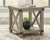 Best Furniture Outlet - Ashley Furniture - Aldwin End Table - Rectangular End Table / Gray - T457-3
