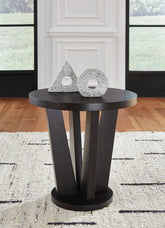Best Furniture Outlet - Ashley Furniture - Chasinfield End Table - Round End Table / Dark Brown - T458-6