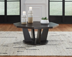Best Furniture Outlet - Ashley Furniture - Chasinfield Coffee Table - Octagon Cocktail Table / Dark Brown - T458-8