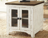 Best Furniture Outlet - Ashley Furniture - Wystfield End Table - Rectangular End Table / White/Brown - T459-3