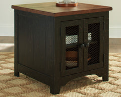 Best Furniture Outlet - Ashley Furniture - Valebeck End Table - Rectangular End Table / Black/Brown - T468-3