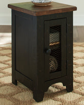 Best Furniture Outlet - Ashley Furniture - Valebeck Chairside End Table - Chair Side End Table / Black/Brown - T468-7