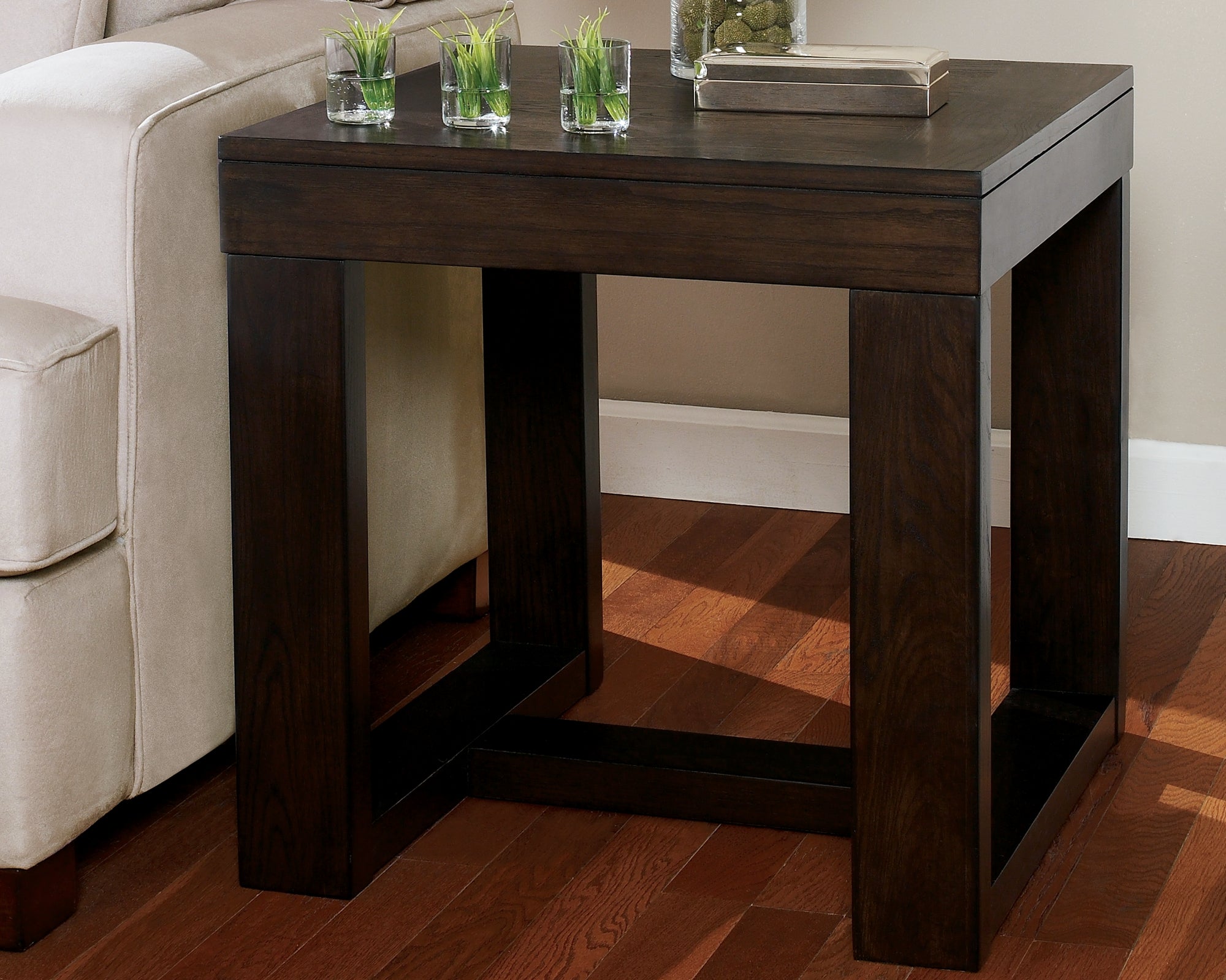 Best Furniture Outlet - Ashley Furniture - Watson End Table - Square End Table / Dark Brown - T481-2