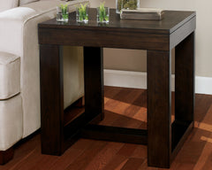 Best Furniture Outlet - Ashley Furniture - Watson End Table - Square End Table / Dark Brown - T481-2