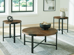 Best Furniture Outlet - Ashley Furniture - Crosstrail Table (Set of 3) - Occasional Table Set (3/CN) / Brown - T483-13
