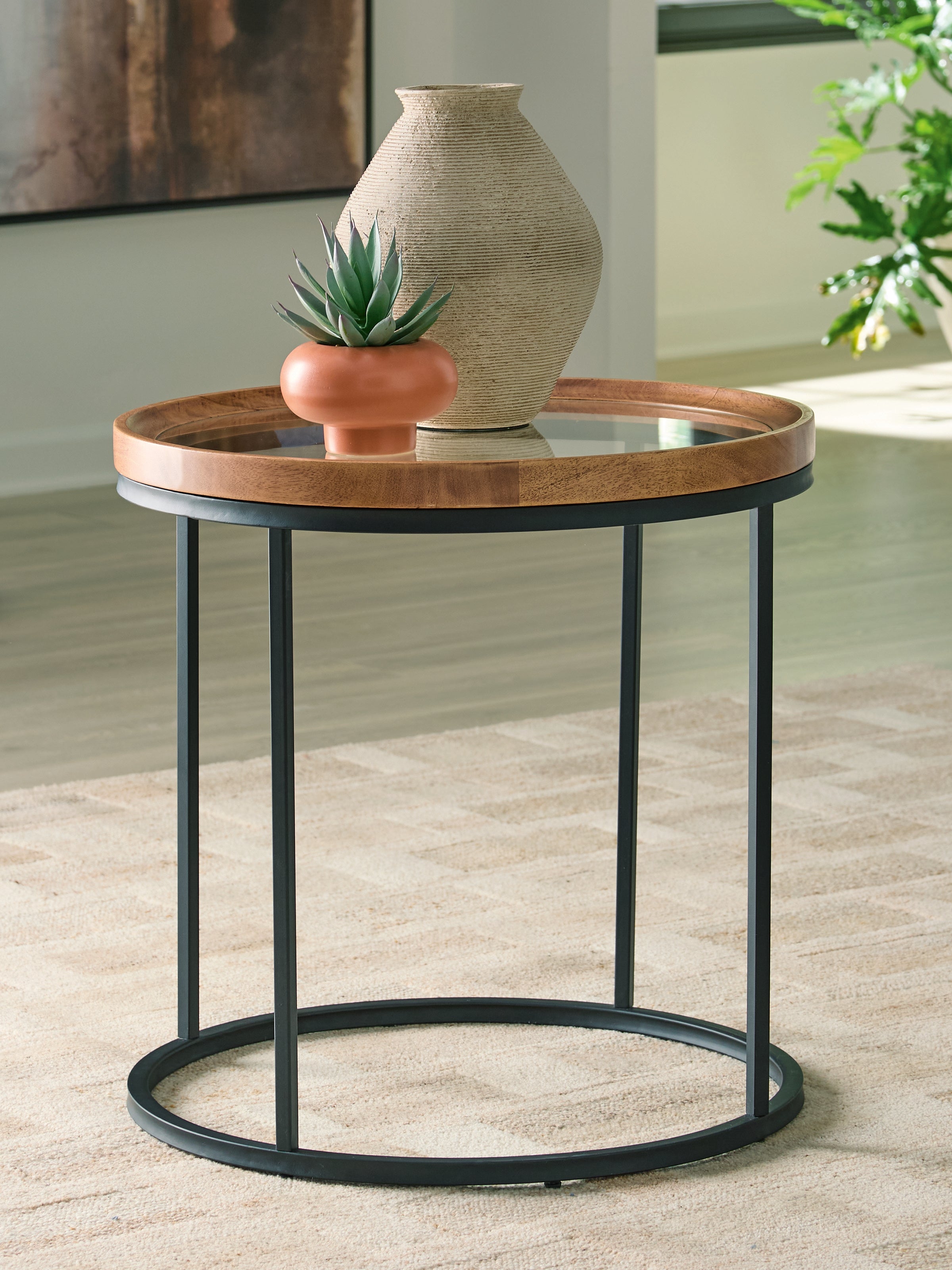 Best Furniture Outlet - Ashley Furniture - Noraluna End Table - Round End Table - T502-6