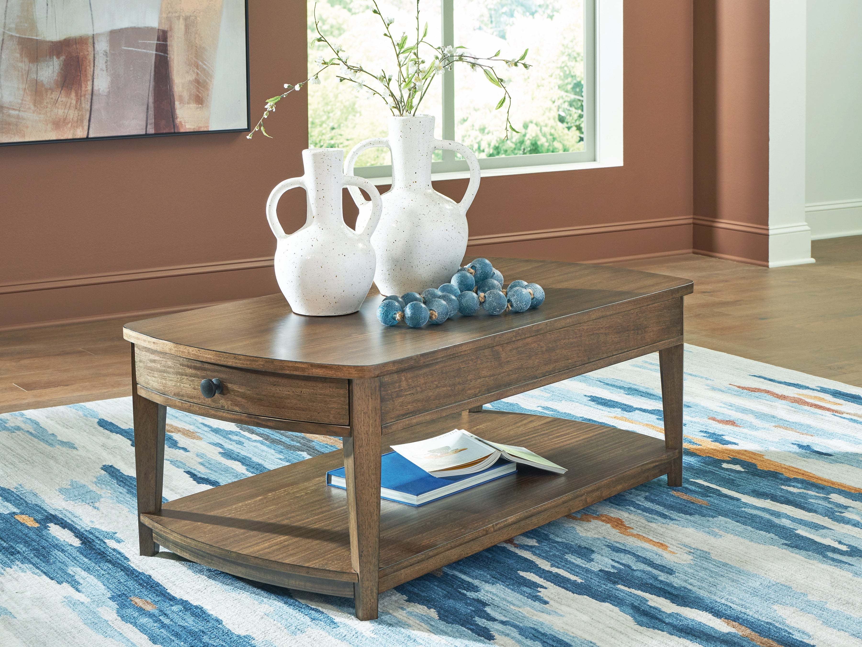 Best Furniture Outlet - Ashley Furniture - Burkbyer Coffee Table - Rectangular Cocktail Table / Brown - T513-1