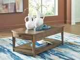 Best Furniture Outlet - Ashley Furniture - Burkbyer Coffee Table - Rectangular Cocktail Table / Brown - T513-1