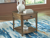 Best Furniture Outlet - Ashley Furniture - Burkbyer End Table - Rectangular End Table / Brown - T513-3