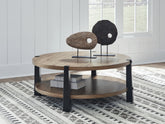 Best Furniture Outlet - Ashley Furniture - Ridgester Coffee Table - Round Cocktail Table - T518-8