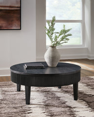 Best Furniture Outlet - Ashley Furniture - Marstream Coffee Table - Round Cocktail Table / Black - T551-8