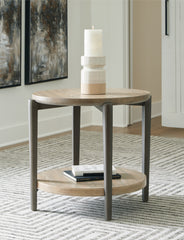 Best Furniture Outlet - Ashley Furniture - Dyonton End Table - Round End Table / Light Grayish Brown - T574-6