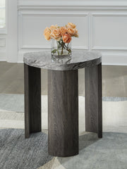 Best Furniture Outlet - Ashley Furniture - Surmour End Table - Triangle End Table / Gray/Brown - T600-6