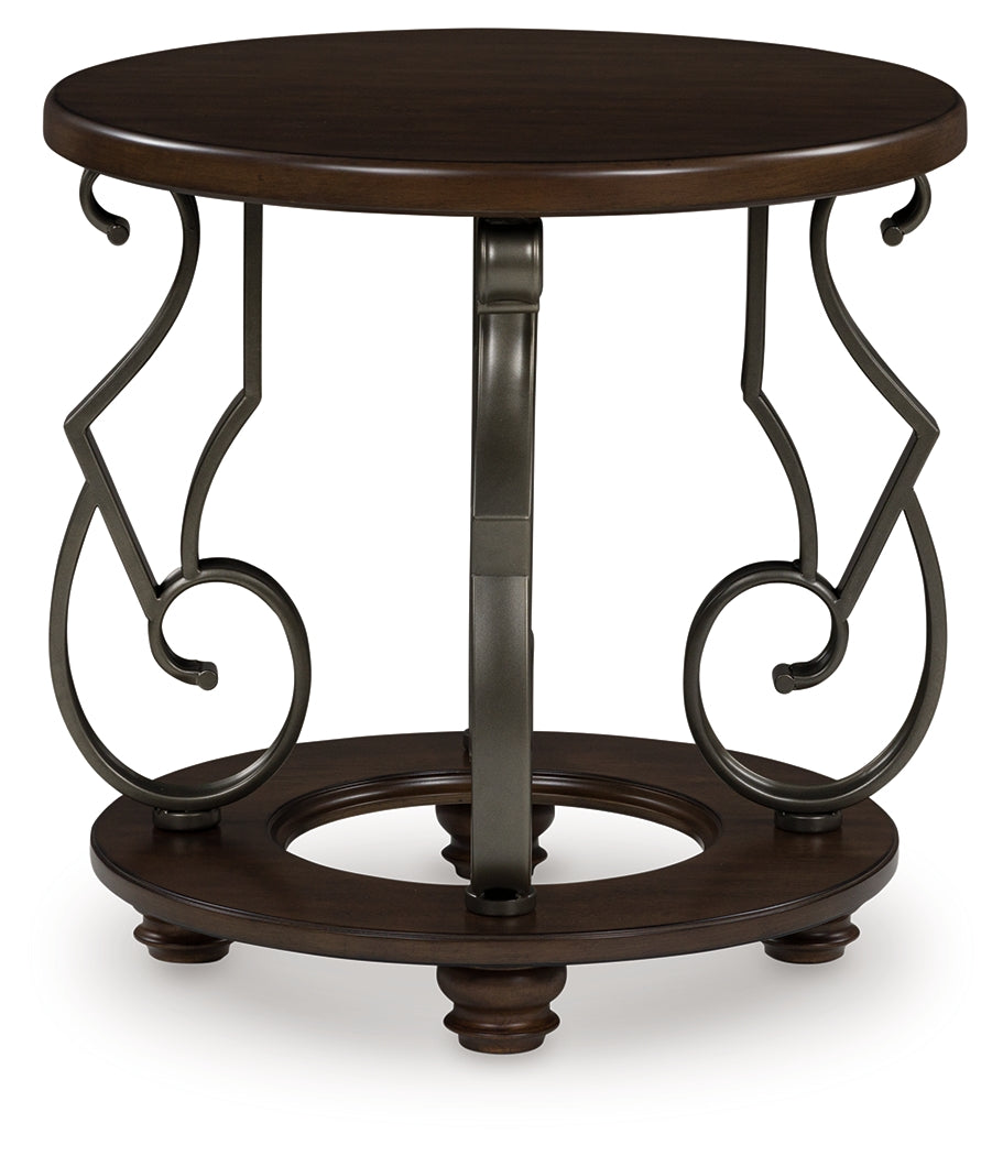 Best Furniture Outlet - Ashley Furniture - Frallyn End Table - Round End Table / Dark Brown - T623-6