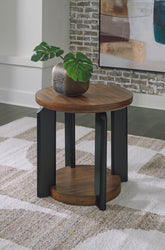 Best Furniture Outlet - Ashley Furniture - Kraeburn End Table - Round End Table / Brown/Black - T624-6