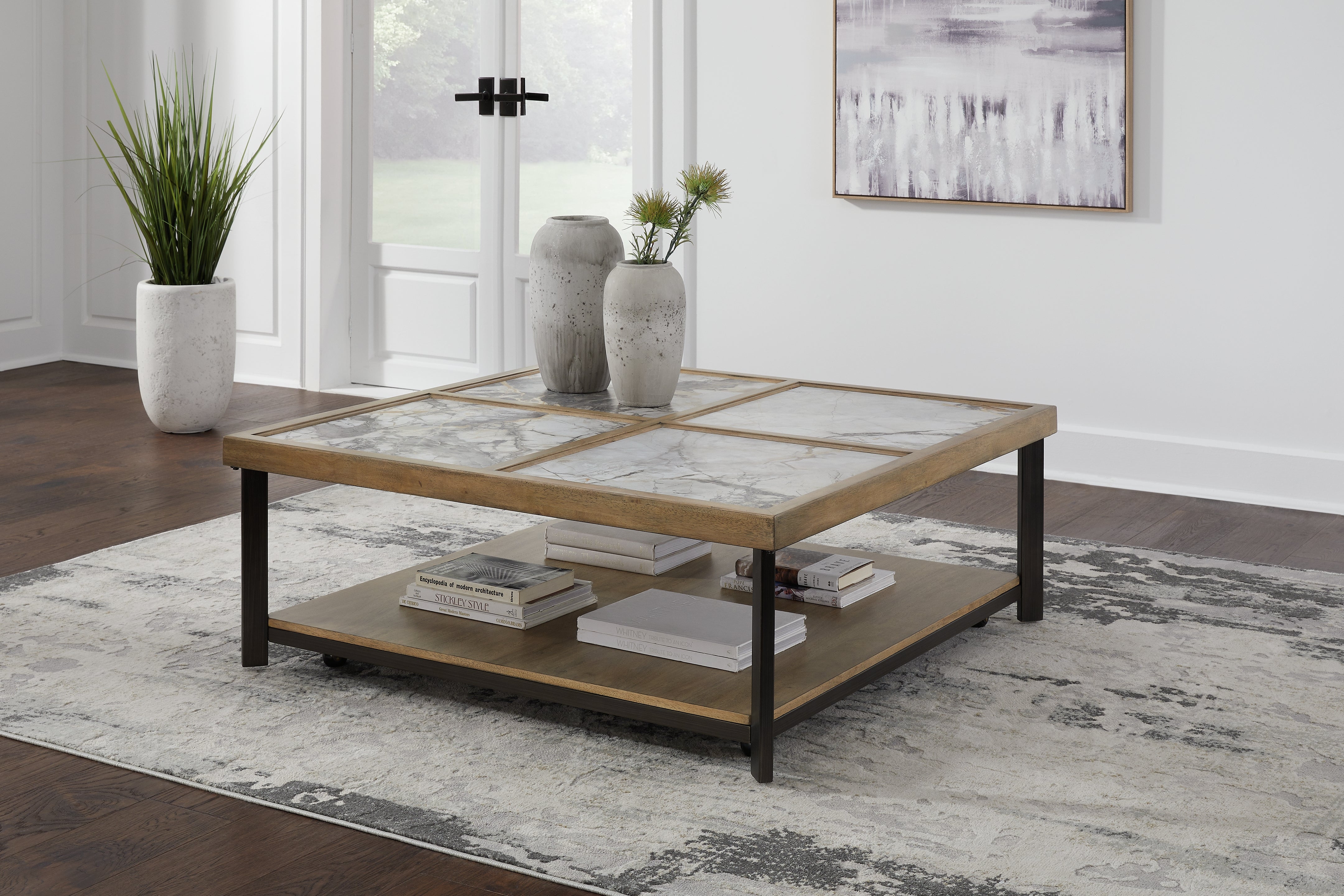 Best Furniture Outlet - Ashley Furniture - Montia Coffee Table - Square Cocktail Table / Multi - T632-8