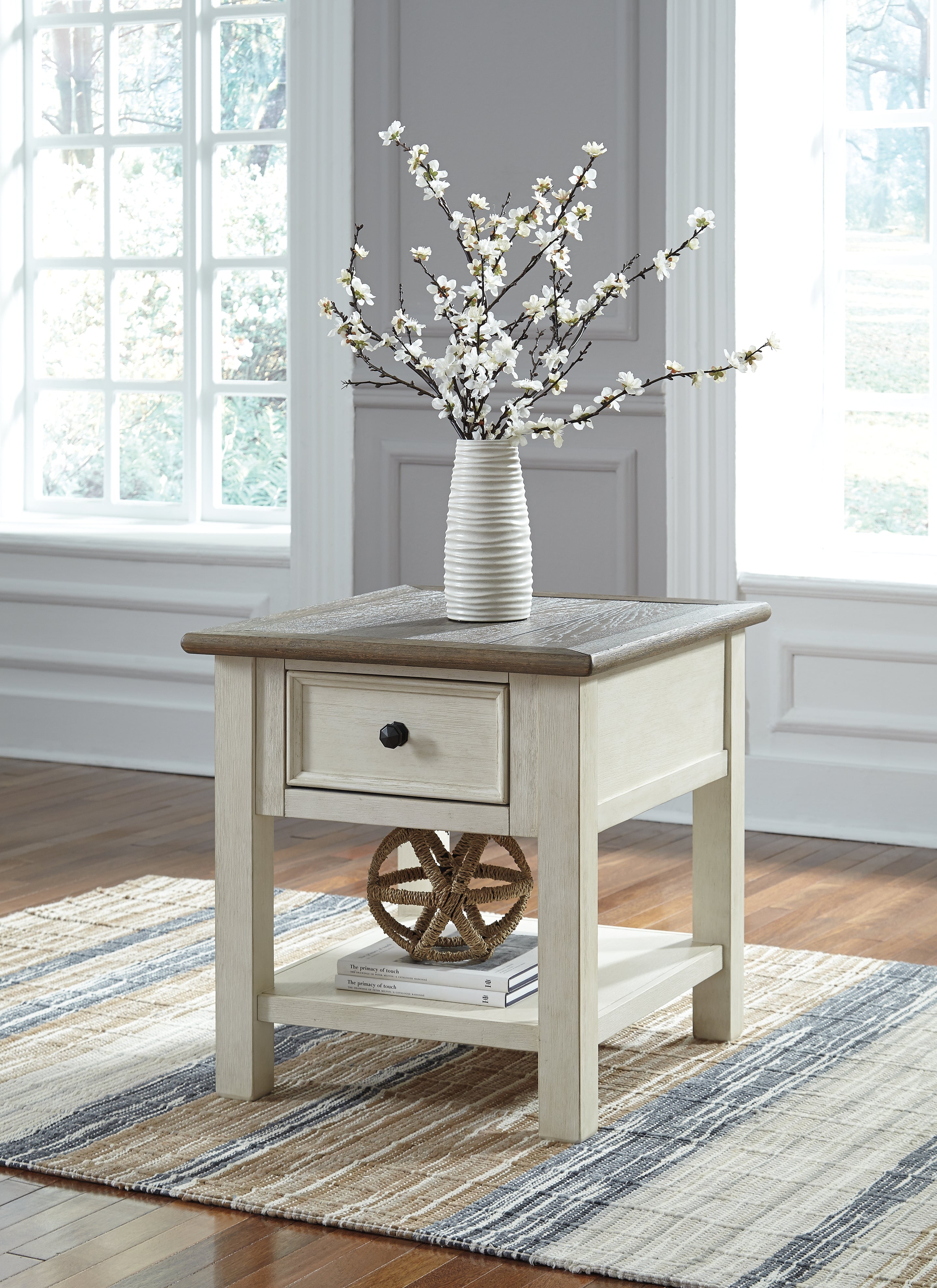 Best Furniture Outlet - Ashley Furniture - Bolanburg End Table - Rectangular End Table / Two-tone - T637-3