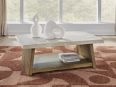 Best Furniture Outlet - Ashley Furniture - Brendalhouse Coffee Table - Rectangular Cocktail Table / Light Brown - T642-1