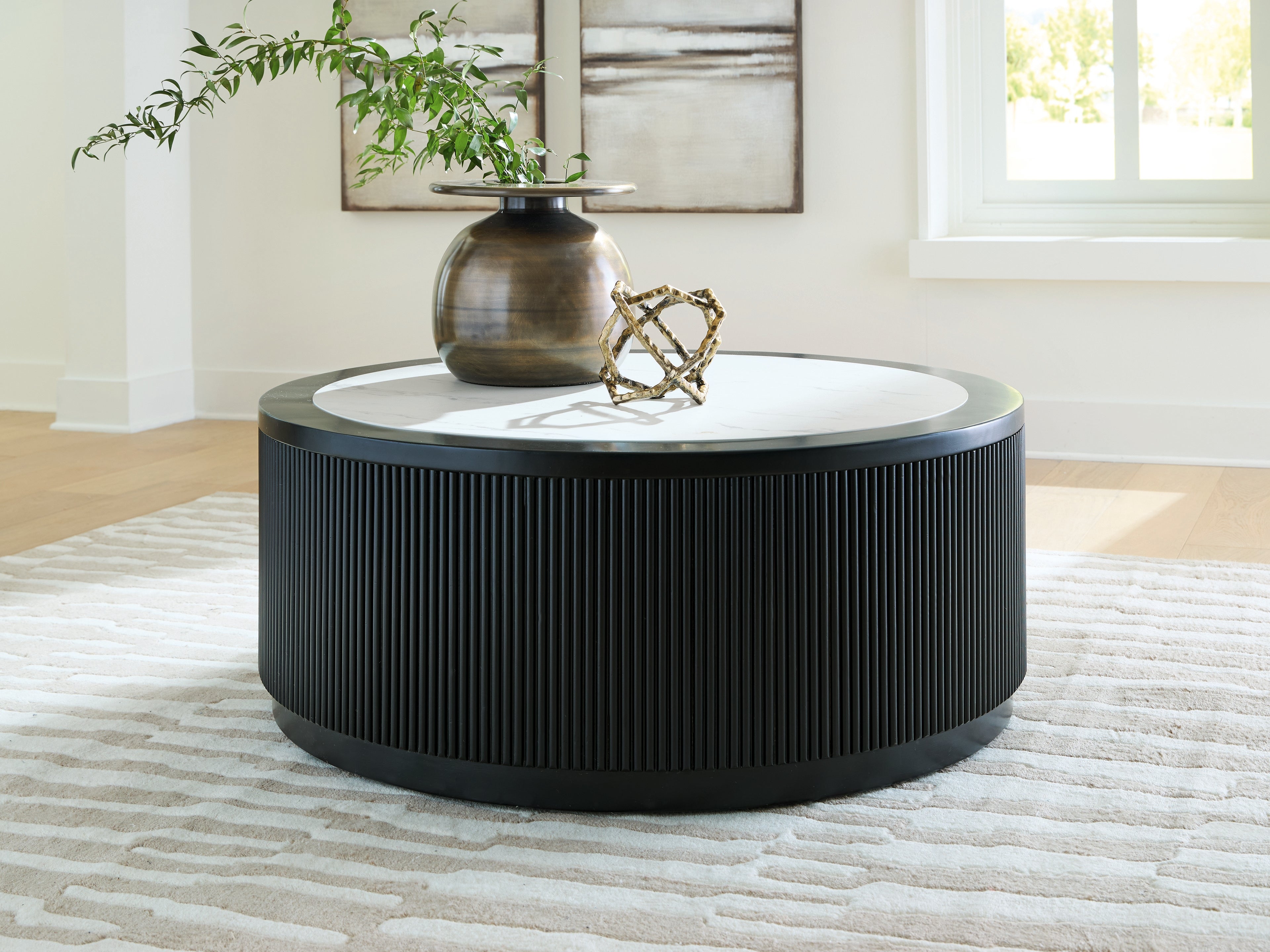 Best Furniture Outlet - Ashley Furniture - Grayman Coffee Table - Round Cocktail Table - T650-8