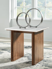 Best Furniture Outlet - Ashley Furniture - Isanti End Table - Square End Table / Light Brown/White - T662-3