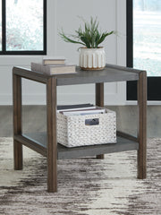 Best Furniture Outlet - Ashley Furniture - Kallenny End Table - Rectangular End Table / Brown/Gray - T669-3