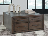 Best Furniture Outlet - Ashley Furniture - Kallenny Coffee Table - Square Cocktail Table / Brown/Gray - T669-8