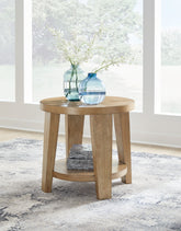 Best Furniture Outlet - Ashley Furniture - Kristiland End Table - Round End Table / Light Brown - T674-6