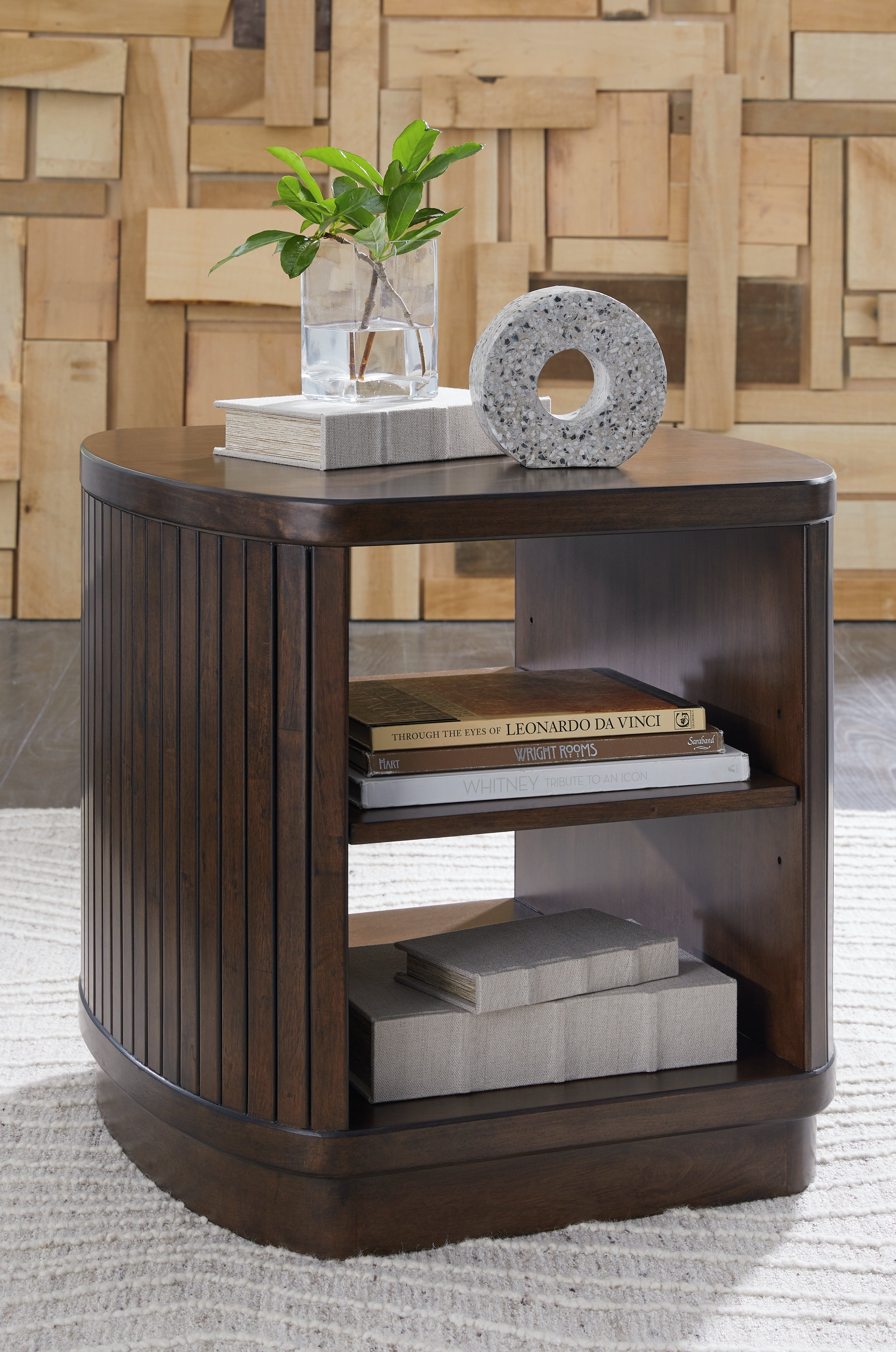 Best Furniture Outlet - Ashley Furniture - Korestone End Table - Square End Table / Dark Brown - T679-2