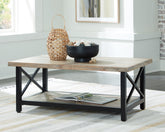 Best Furniture Outlet - Ashley Furniture - Bristenfort Coffee Table - Rectangular Cocktail Table / Brown/Black - T685-1