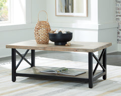 Best Furniture Outlet - Ashley Furniture - Bristenfort Coffee Table - Rectangular Cocktail Table / Brown/Black - T685-1