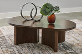 Best Furniture Outlet - Ashley Furniture - Korestone Coffee Table - Rectangular Cocktail Table / Dark Brown - T438-1