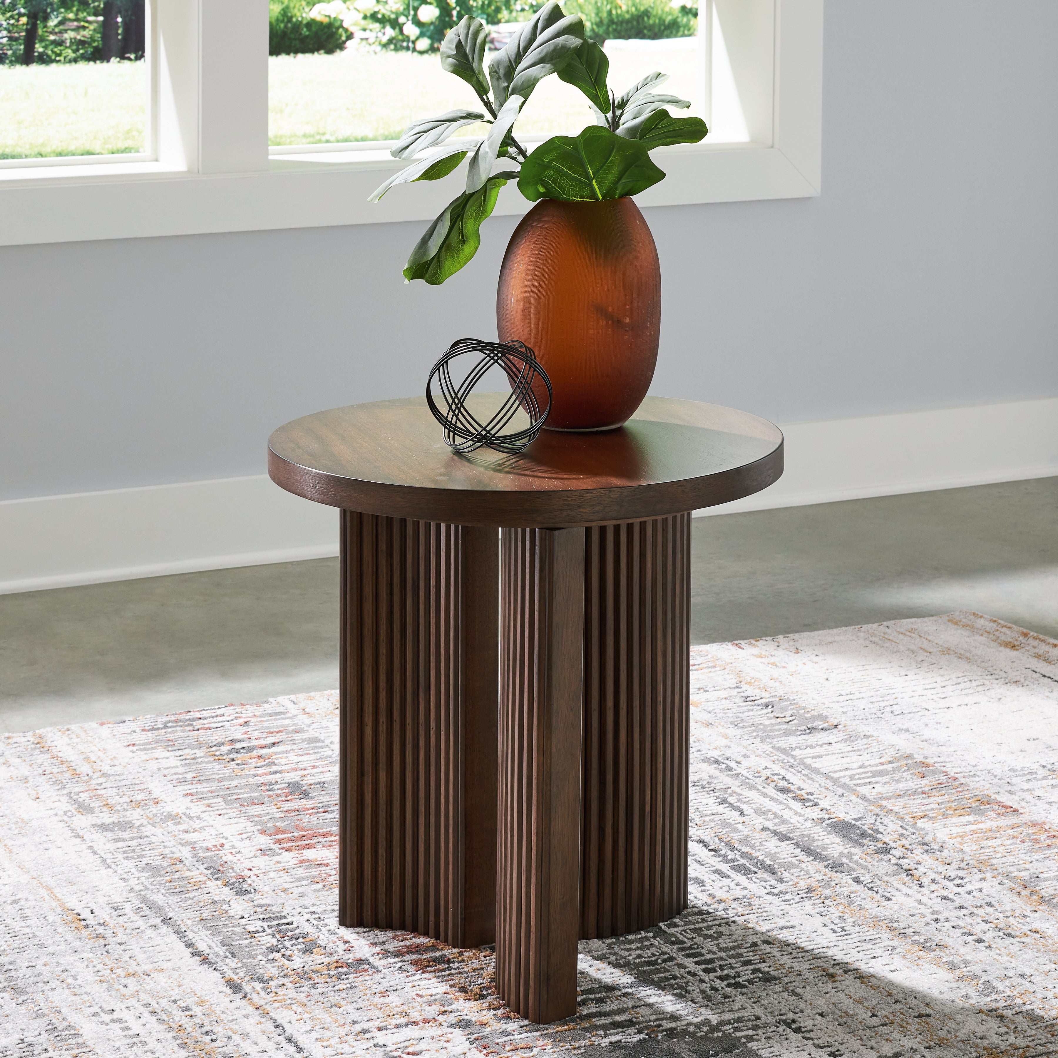 Best Furniture Outlet - Ashley Furniture - Korestone End Table - Rectangular End Table / Dark Brown - T438-3
