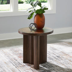 Best Furniture Outlet - Ashley Furniture - Korestone End Table - Rectangular End Table / Dark Brown - T438-3