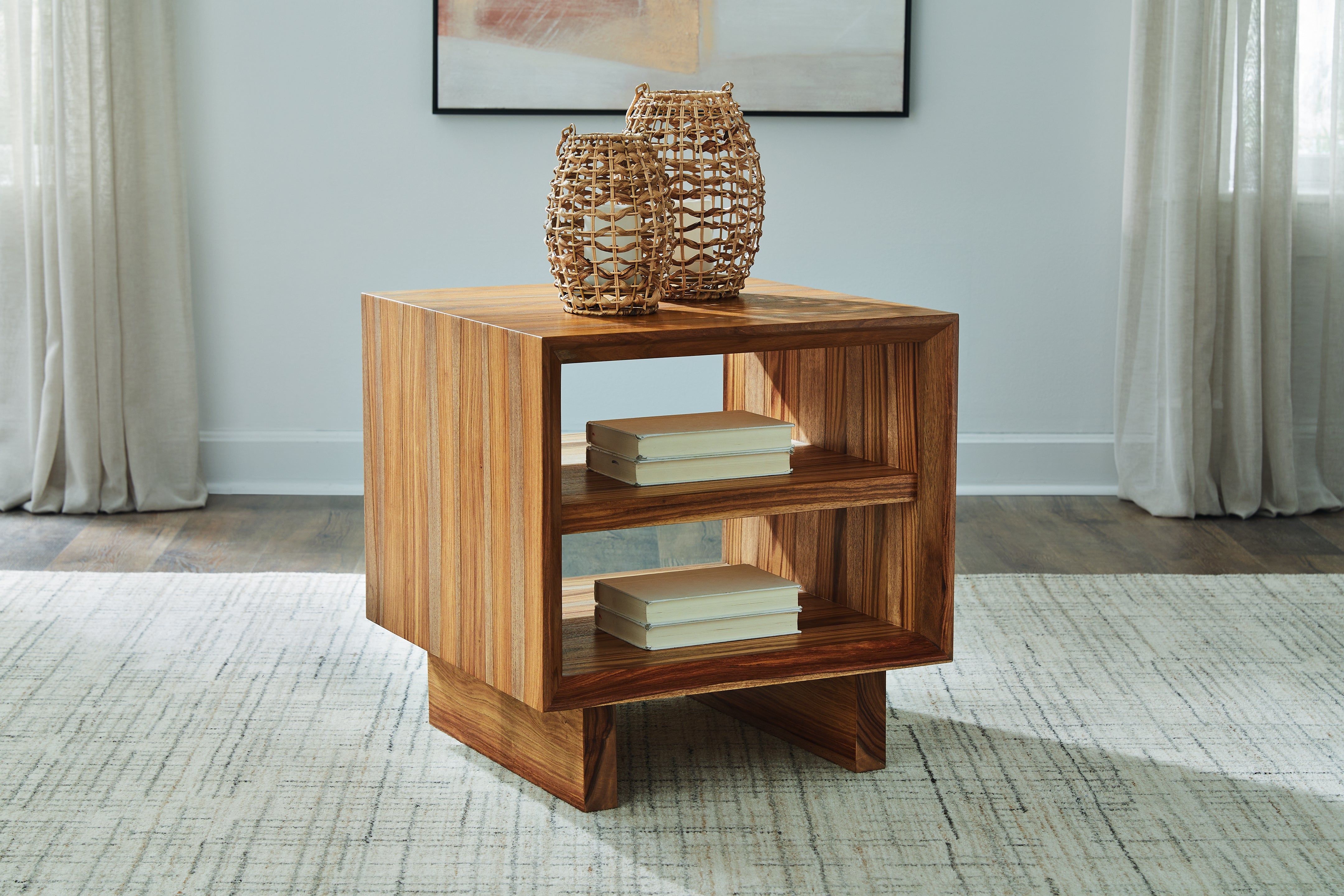Best Furniture Outlet - Ashley Furniture - Dressonni End Table - Square End Table / Brown - T690-2
