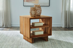 Best Furniture Outlet - Ashley Furniture - Dressonni End Table - Square End Table / Brown - T690-2