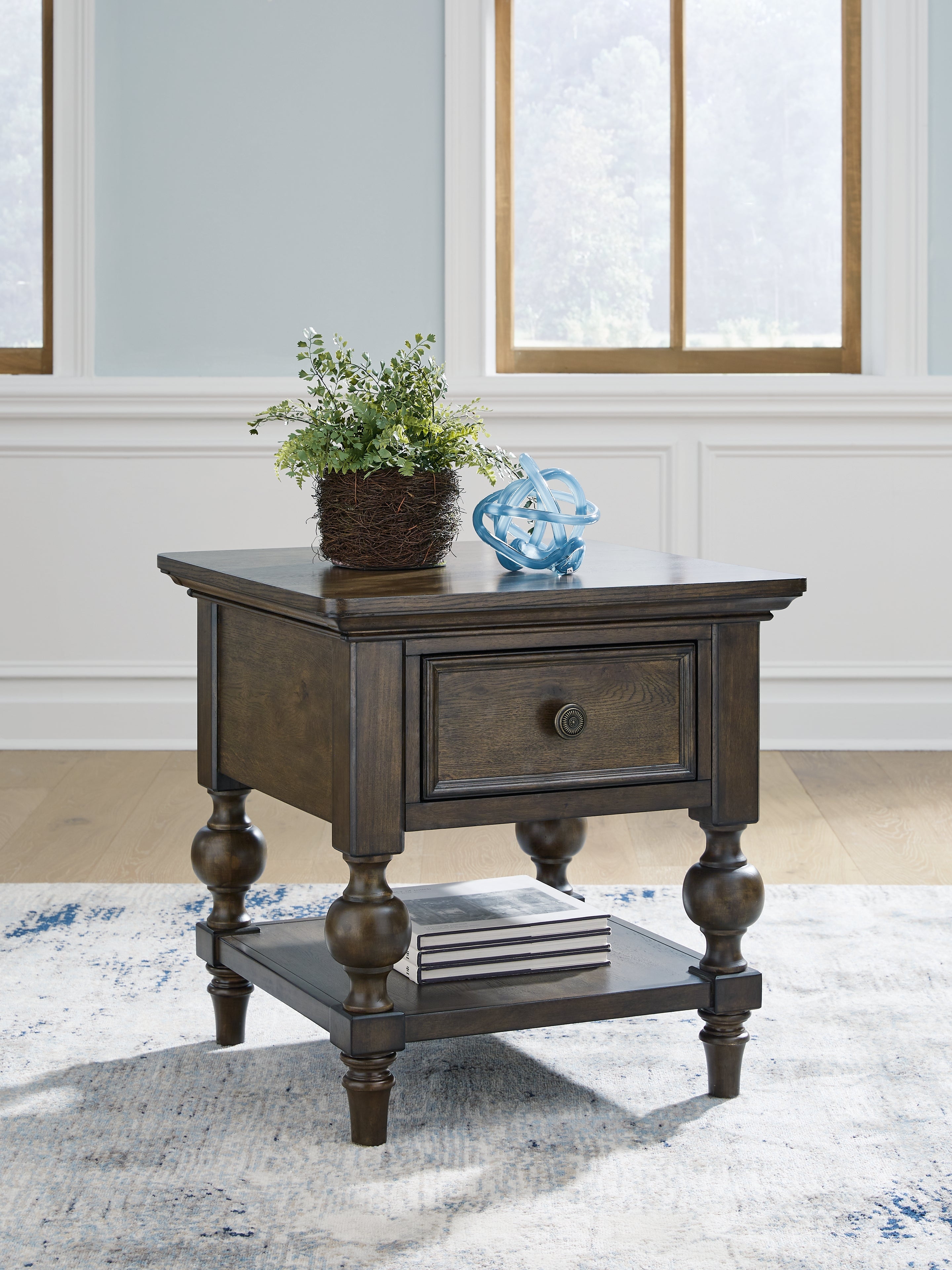 Best Furniture Outlet - Ashley Furniture - Veramond End Table - Square End Table / Dark Brown - T694-2