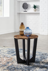 Best Furniture Outlet - Ashley Furniture - Hanneforth End Table - Round End Table / Brown/Black - T726-6