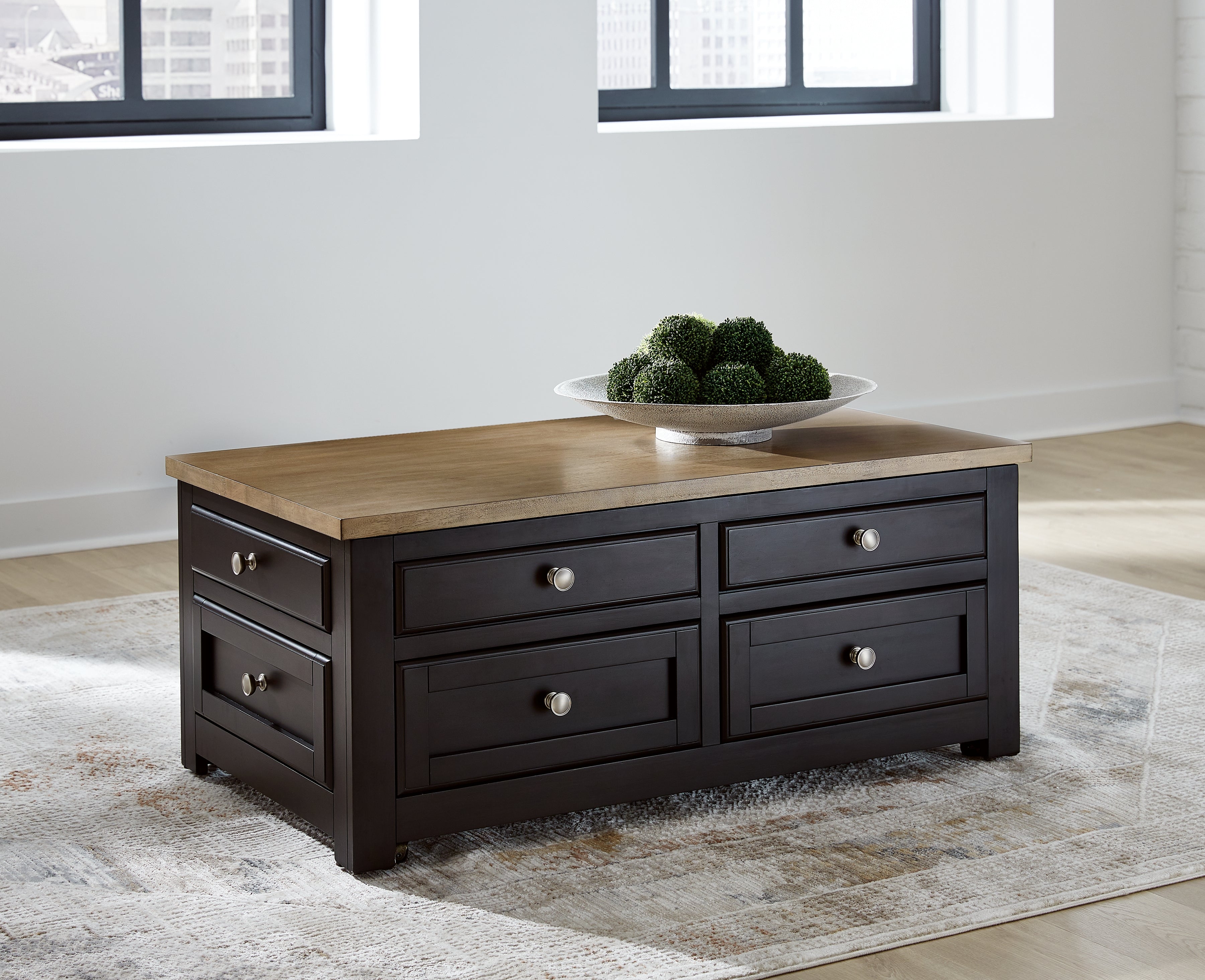 Best Furniture Outlet - Ashley Furniture - Drazmine Lift-Top Coffee Table - Lift Top Cocktail Table / Brown - T734-20