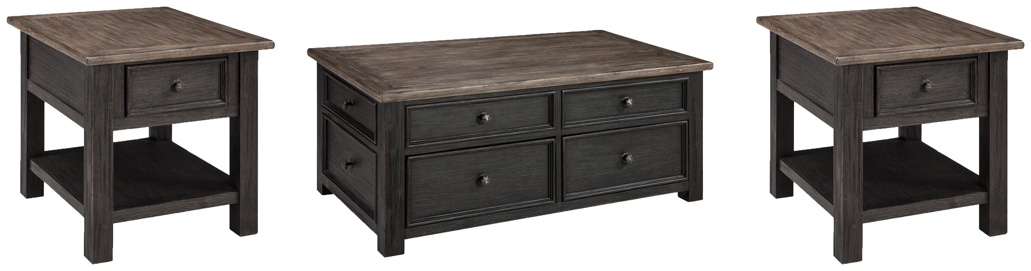 Best Furniture Outlet - Ashley Furniture - Tyler Creek Coffee Table and 2 End Tables - Coffee Table and 2 End Tables - T736T2