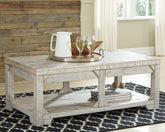 Best Furniture Outlet - Ashley Furniture - Fregine Coffee Table with Lift Top - Lift Top Cocktail Table / Whitewash - T755-9