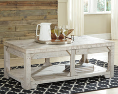 Best Furniture Outlet - Ashley Furniture - Fregine Coffee Table with Lift Top - Lift Top Cocktail Table / Whitewash - T755-9