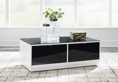 Best Furniture Outlet - Ashley Furniture - Gardoni Coffee Table - Rectangular Cocktail Table / White/Black - T756-1