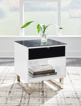 Best Furniture Outlet - Ashley Furniture - Gardoni End Table - Rectangular End Table / White/Black - T756-3