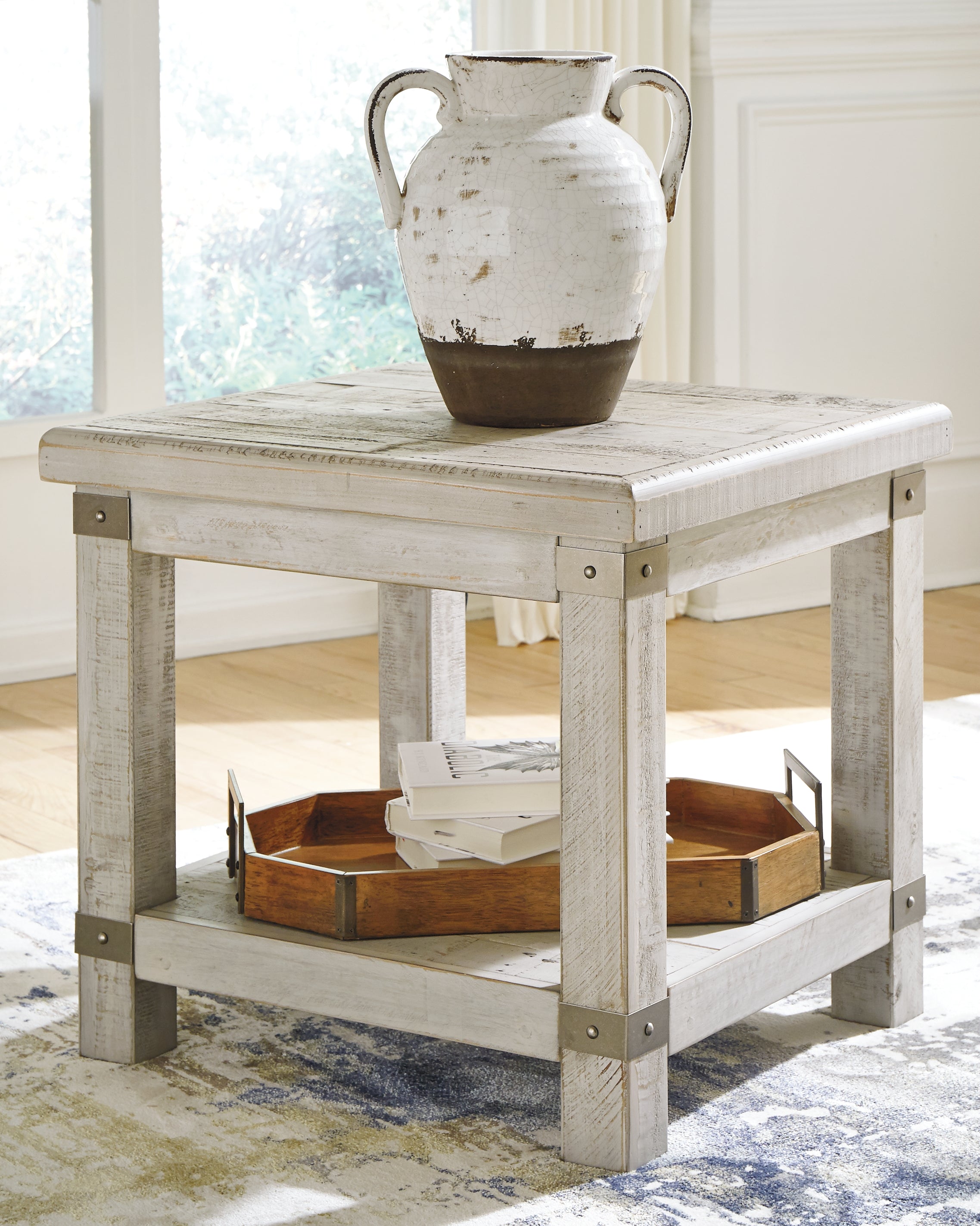 Best Furniture Outlet - Ashley Furniture - Carynhurst End Table - Rectangular End Table / Whitewash - T929-3