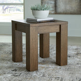 Best Furniture Outlet - Ashley Furniture - Rosswain End Table - Square End Table / Warm Brown - T763-2